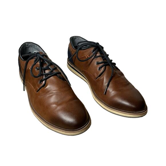 Sonoma Freer Ortholite Eco Cognac Navy Oxford Dress Shoe Size 13 EUC - Picture 1 of 8